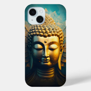 平和仏顔金ゴールド芸術アンティークポスター iPhone 15ケース