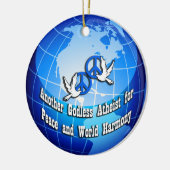 平和円形のオーナメントのためのもう一人の不信仰な無神論者 セラミックオーナメント (左)