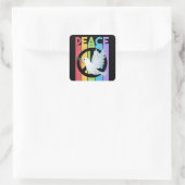 平和動揺して：鳩とのタイポグラフィ スクエアシール (バッグ)