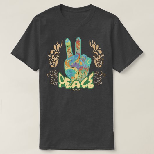 平和動機を前向きに愛考えする Tシャツ (デザイン正面)