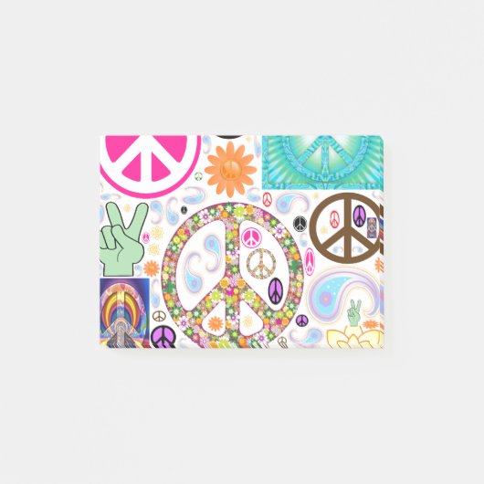 平和及びペイズリーのコラージュ ポストイット (正面)