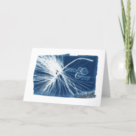 平和及び喜びのホワイトパインのCyanotypeのブランク シーズンカード