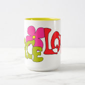 平和及び愛ヒッピーのマグ ツートーンマグカップ (中央)