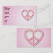 平和及び愛ピンクのプロフィールカード 名刺 (正面/裏面)