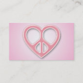 平和及び愛ピンクのプロフィールカード 名刺 (裏面)