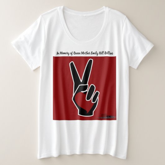 平和及び愛 プラスサイズTシャツ (デザイン正面)