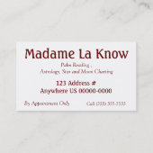 平和及び満足 名刺 (裏面)