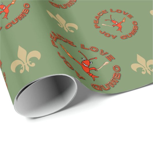 平和喜びのオクラのケージャンのクリスマス ラッピングペーパー (ロールコーナー)