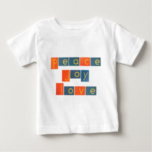 平和喜び愛紙やすりの手紙 ベビーTシャツ