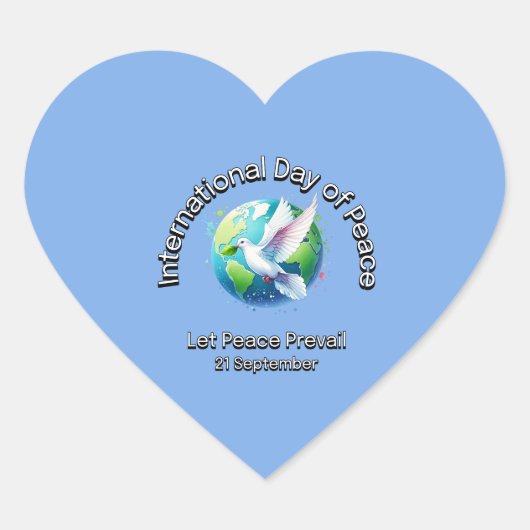 平和国際的の日。平和を勝ち取りなさい。 ハートシール (正面)