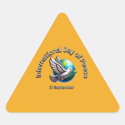 平和国際的の日。9月21日 三角形シール (正面)