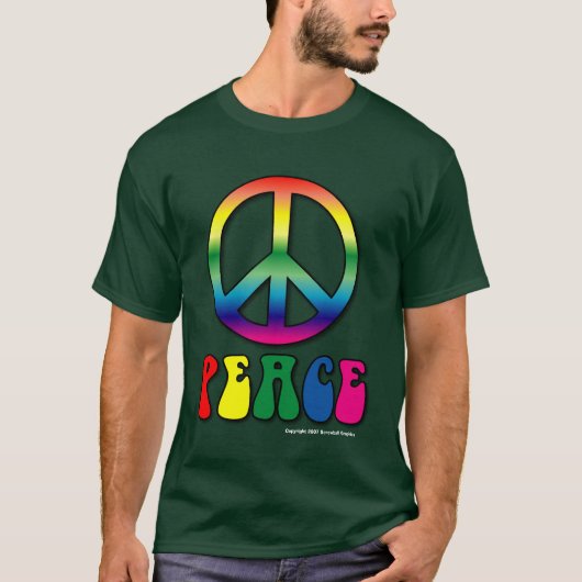平和基本的な暗いTシャツ Tシャツ (正面)