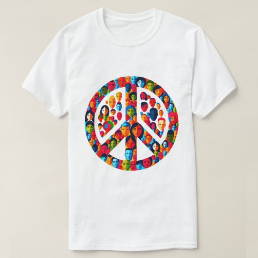 平和多様性世界統一平和サインデザイン Tシャツ (デザイン正面)