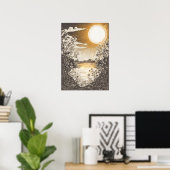 平和太陽イラストレーションウォールアート ポスター (ホームオフィス)