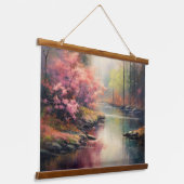 平和川イン秋日本のフォレストファインアート 吊り下げ型タペストリー (傾斜あり)