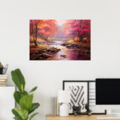 平和川モーニング秋日本のファインアート ポスター (ホームオフィス)