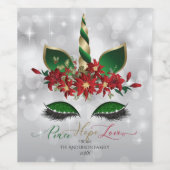 平和希望愛ユニコーンフェイス企業 ワインラベル (シングルラベル)