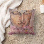 平和引用文の仏のはす水彩画の芸術の枕 クッション (ブランケット)