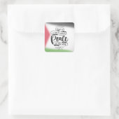 平和引用文ステッカー – 「平和への道はない」 スクエアシール (バッグ)