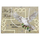 平和復活祭の鳩 ラージペーパーバッグ (正面)