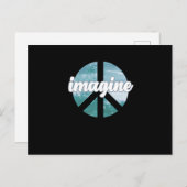 平和想像支援地球の平和の日の恋人 インビテーションポストカード (正面/裏面)