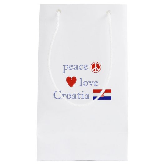 平和愛およびクロアチア スモールペーパーバッグ (正面)