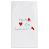 平和愛およびサスカッチ スモールペーパーバッグ (裏面)