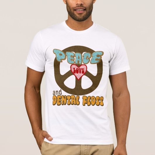 平和愛およびデンタルフロス Tシャツ (正面)