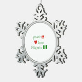 平和愛およびナイジェリア スノーフレークピューターオーナメント (右)