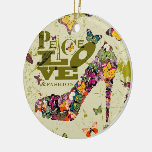 平和愛およびファッションのグラフィックArt. セラミックオーナメント (左)