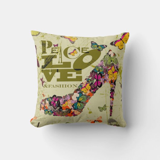 平和愛およびファッションのxo PJ クッション (正面)