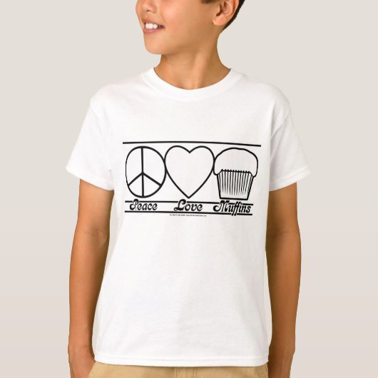 平和愛およびマフィン Tシャツ (正面)