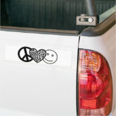 平和愛および幸福のバンパーステッカー バンパーステッカー (トラック上)