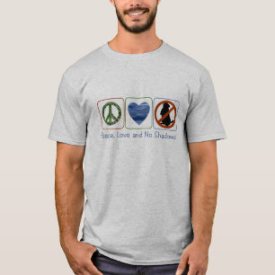 平和愛および影無し Tシャツ