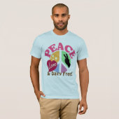 平和愛および酪農場は放します Tシャツ (正面フル)