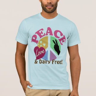 平和愛および酪農場は放します Tシャツ