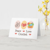 平和愛かぎ針編みの挨拶状 カード (黄色い花)