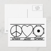 平和愛とドラム ポストカード (正面/裏面)