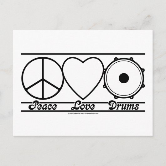 平和愛とドラム ポストカード (正面)