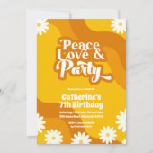 平和愛とパーティー誕生日の招待 招待状 (正面)