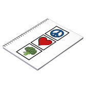 平和愛とブロッコリーのスパイラルバインド ノートブック (左側)