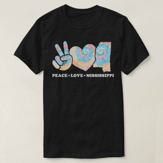 平和愛とミシシッピ Tシャツ (デザイン正面)