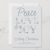 平和愛と喜び装飾タイポグラフィクリスマス シーズンカード (正面)