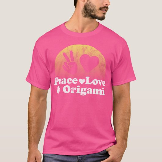 平和愛と折り紙 Tシャツ (正面)