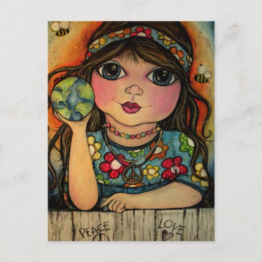 平和愛と花の力 ポストカード (正面)