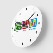 平和愛の化学 ラウンド壁時計 (傾斜)