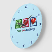 平和愛の心臓病事務所 ラージ壁時計 (傾斜)