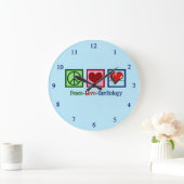 平和愛の心臓病事務所 ラージ壁時計 (ホーム)