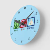 平和愛の栄養 ラウンド壁時計 (傾斜)