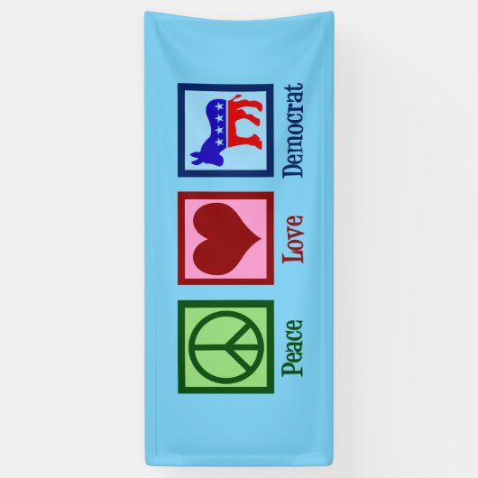 平和愛の民主党員 横断幕 (縦)